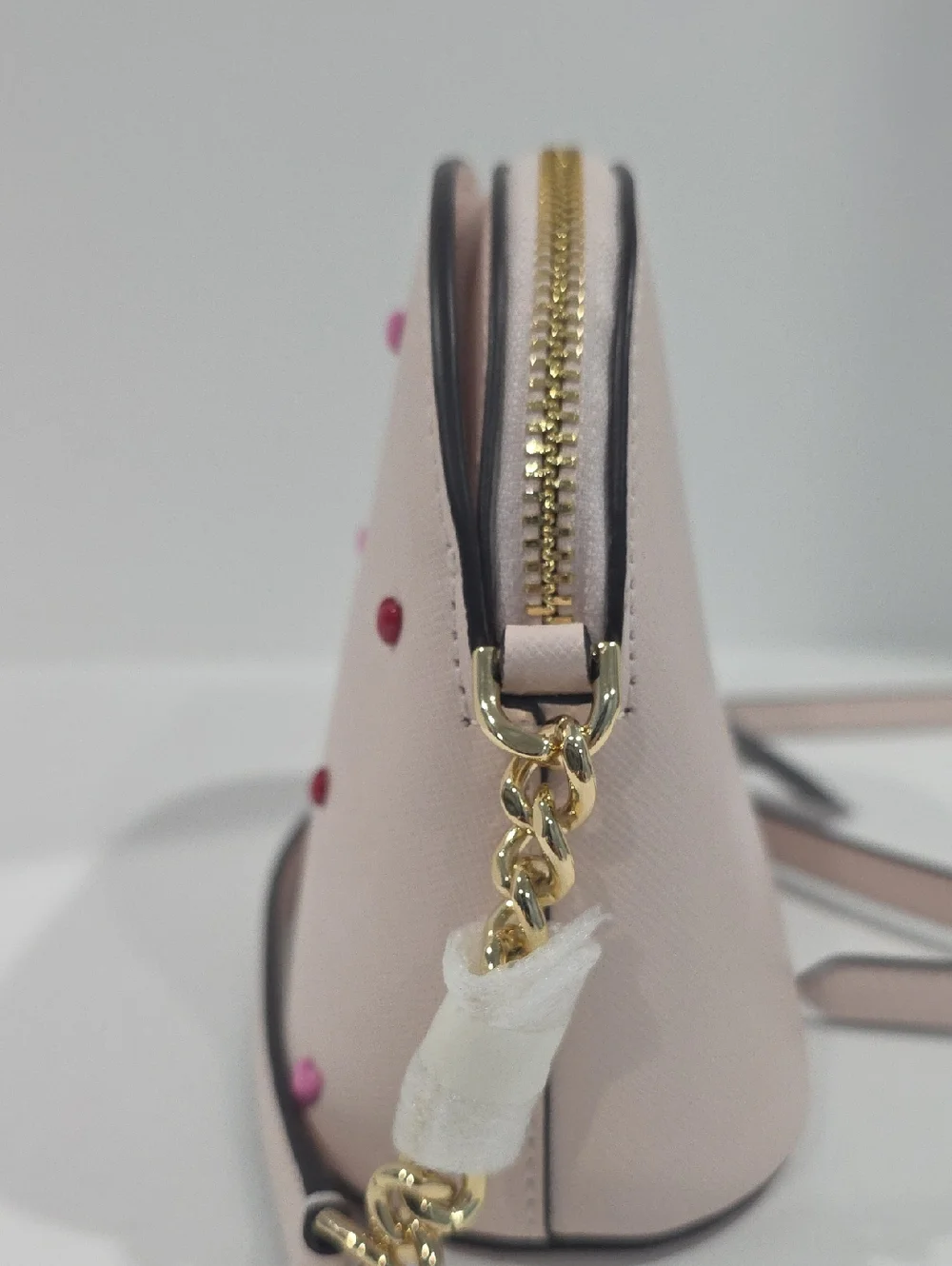 NWT ✅  Kate Spade SPENCER Heart Studs XLC Small Dome Crossbody POWDERED SUGAR